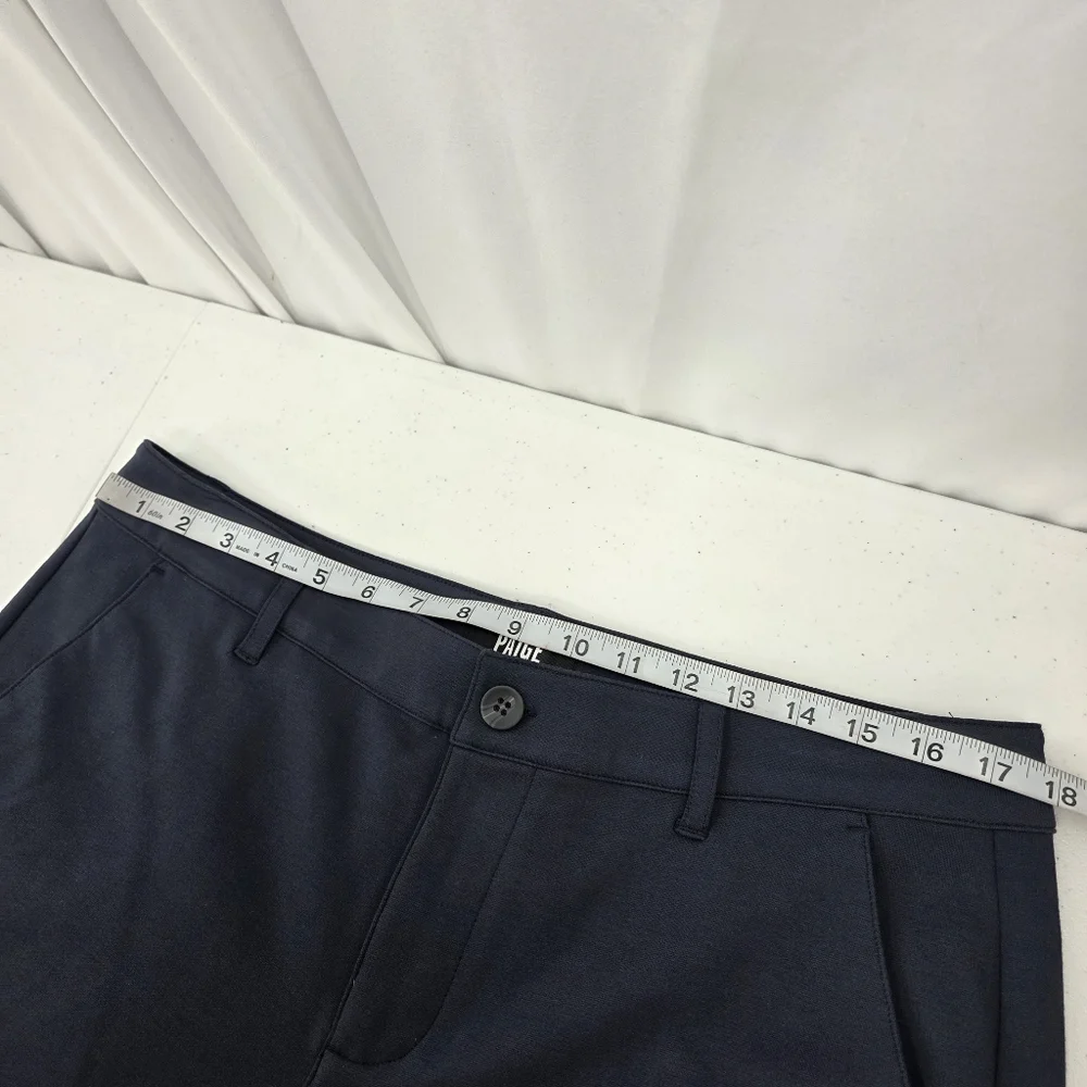 Paige Rickson Stretch Chino Trouser Shorts Men's Size 34 Dark Blue Transend Knit